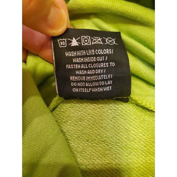 That's A Awful Lot of Cough Syrup Hoodie Men's Size M Neon Green Moto Desto Dubb - Picture 9 of 9